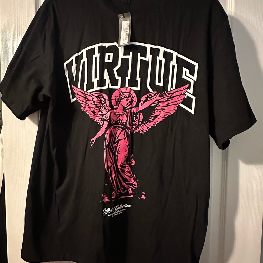 Virtue Black and Pink Graphic T-Shirt - BNWT XXL